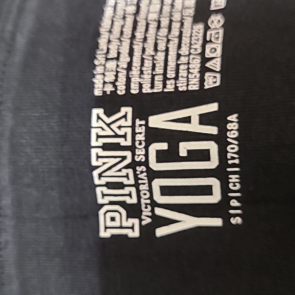 PINK Yoga Victoria's Secret Leggings Black Gray White Colorblock- Size Small - Picture 10 of 14